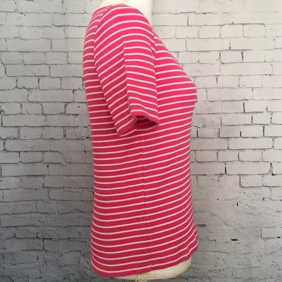 Ralph Lauren Ribbed Striped Pink Top Size P/S - Picture 4 of 8